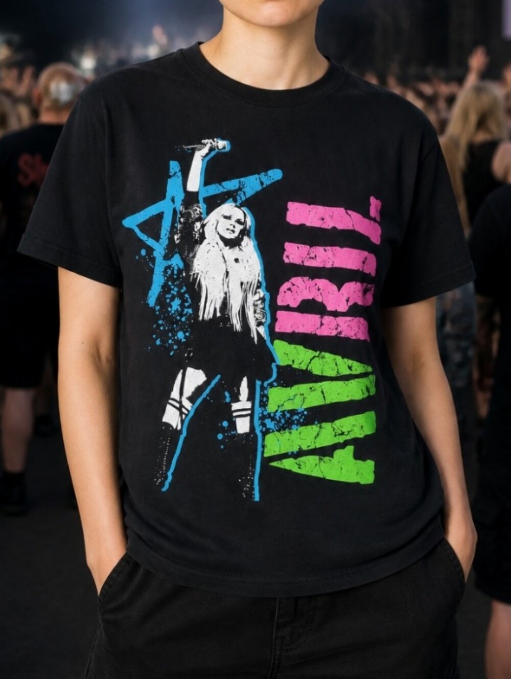 Avril Lavinge Greayeat Hits Tour Shirt Womens Size Small Black